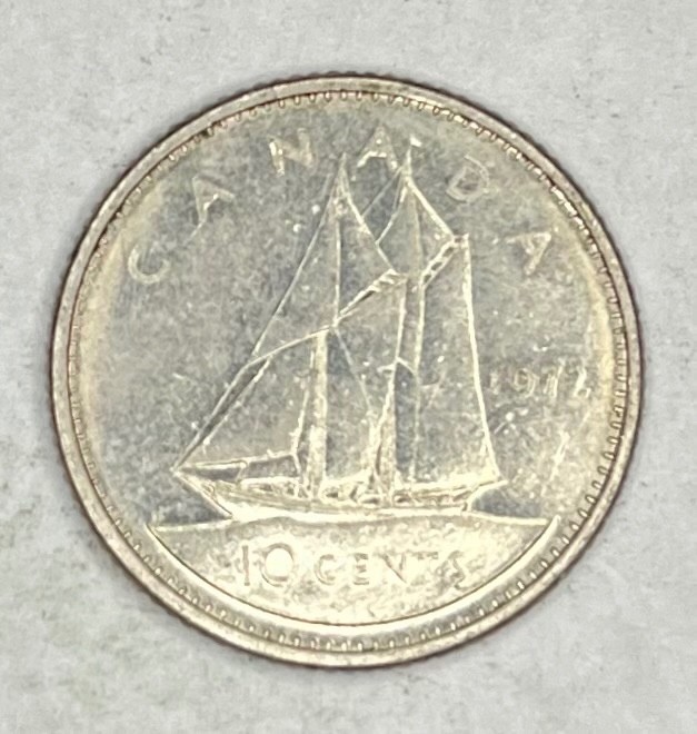 1972 Canadian 10 Cent Dime