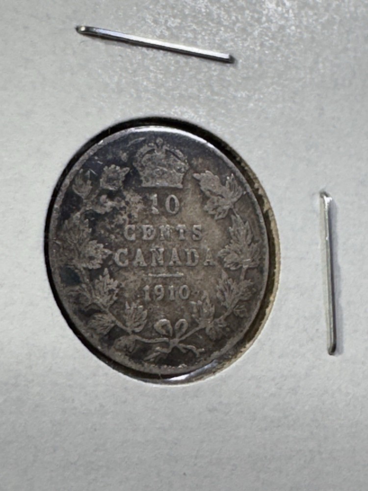 1910 Canada 10 Cents Silver Coin