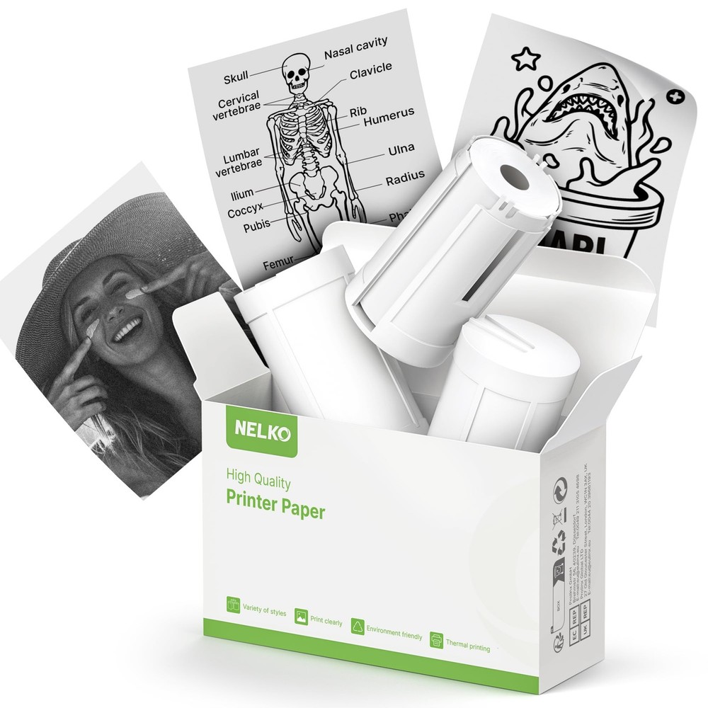 Genuine Self-Adhesive Thermal Printer Stickers, Compatible with PM230 Mini St...