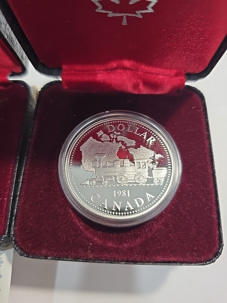 1981 & 1986 Canada Proof Dollars .500 Silver Trains