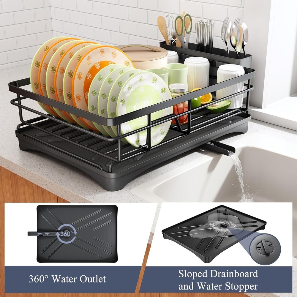 Dish Drying Rack Stainless Steel Dish Rack for Kitchen Counter, Large Capacity