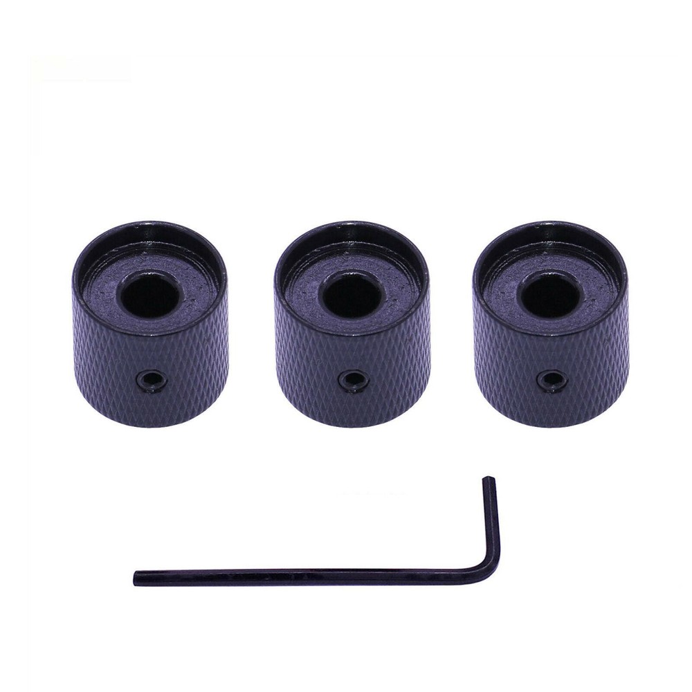 3Pack Metal Electric Guitar Volume Tone Control Dome Knobs Potentiometer Caps f