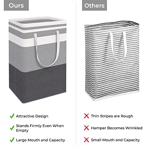 -Pack Large Laundry Basket, Waterproof, Freestanding Laundry Hamper, 88L 3