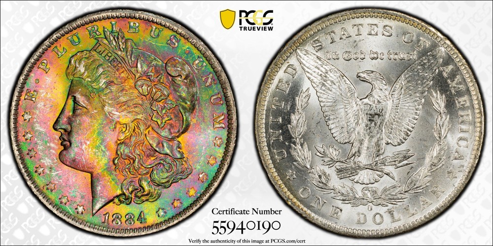 1884 O Morgan Silver Dollar PCGS MS-64