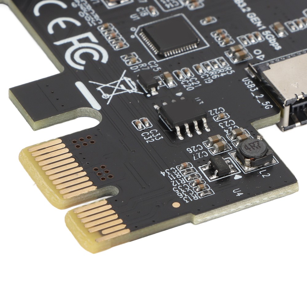 (Black) PCI-E To USB3.2 GEN1 Front USB C Expansion Card 5Gbps Type E