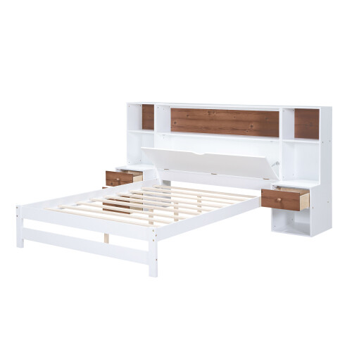 Twin Full Size Platform Bed Frame w/ Storage Headboard & Nightstand Bedroom Sets