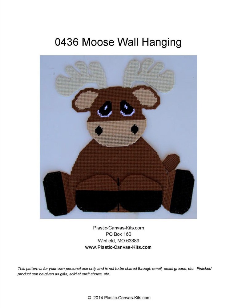 Moose Wall Hanging-Plastic Canvas Pattern or Kit