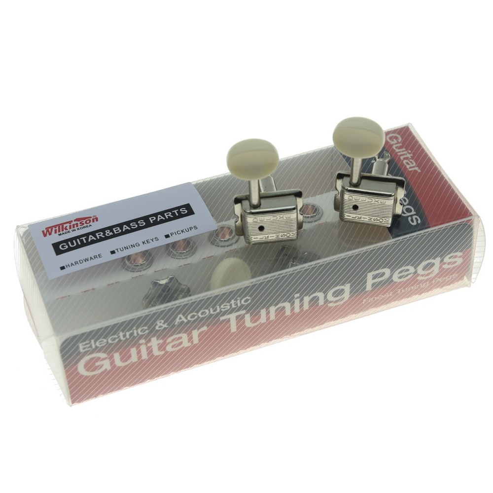 Wilkinson Deluxe 6 Inline Vintage Guitar Tuners Split Post NI with Ivory Button