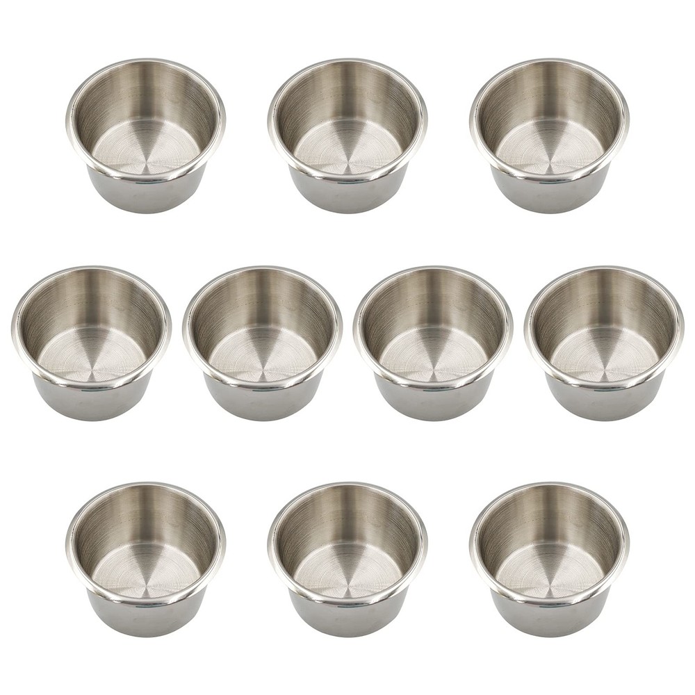 Game Table Cup Holder Insert - 10Pack Stainless Steel Medium Size Drink Cup H...