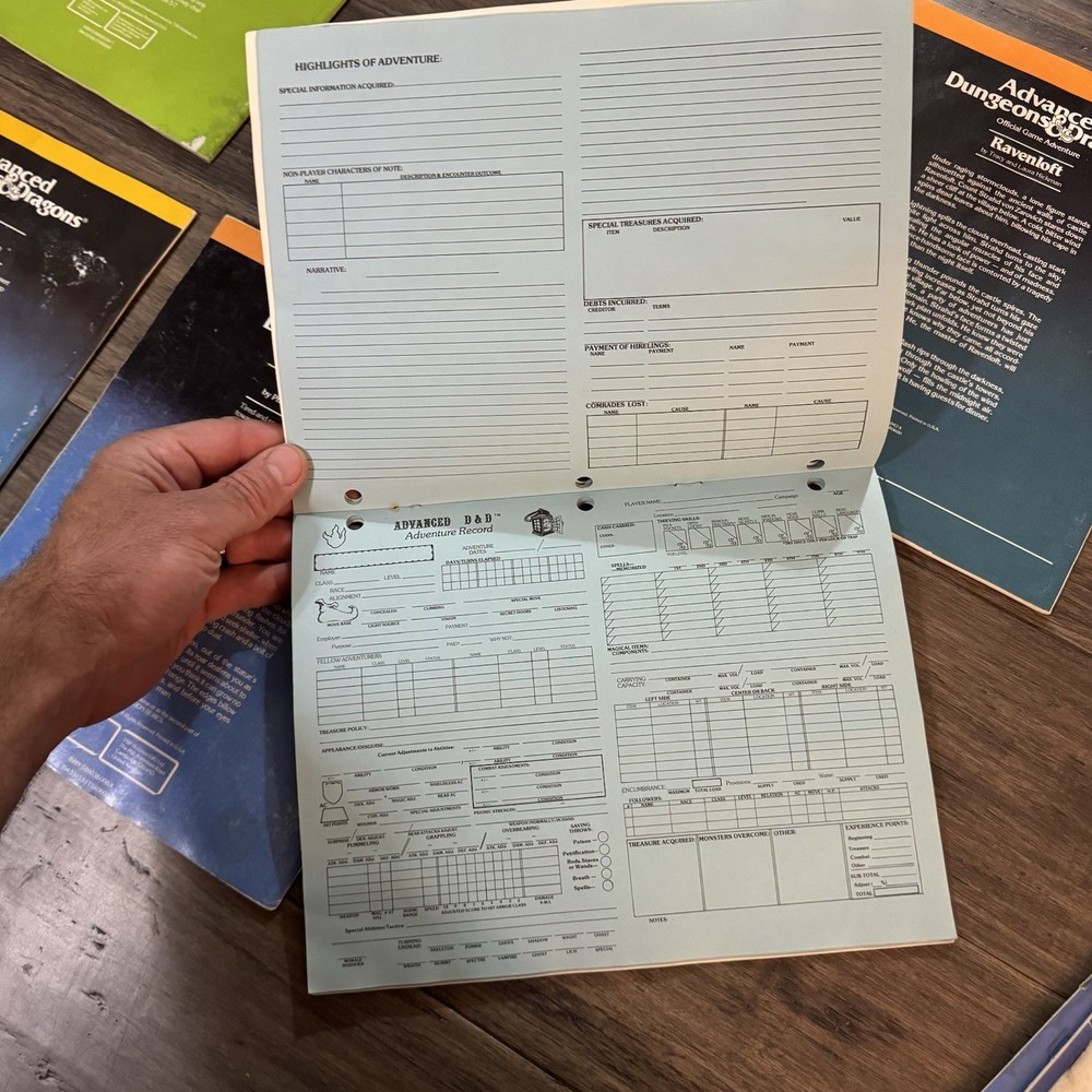 Advanced Dungeons & Dragons Player Character Record Sheets TSR 1984 I2 I3 I4 I6