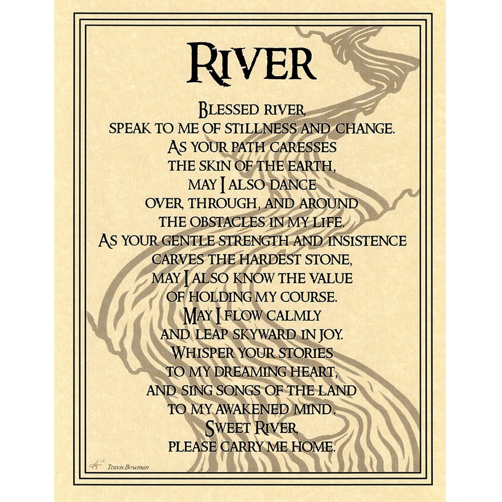 River Prayer Poster 8.5 x 11" Parchment Print NEW