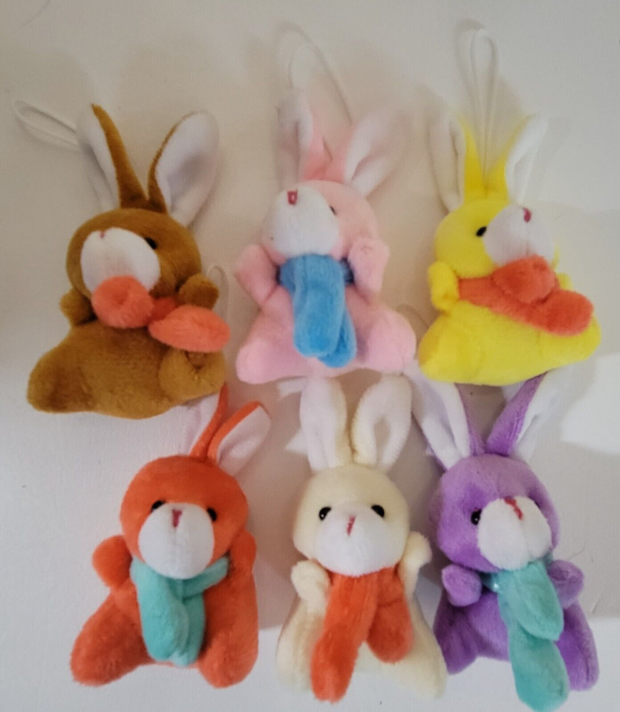 Lighted 22 Inch Easter Spring Tree 14 Hanging Plush Ornaments Rabbits Carrots