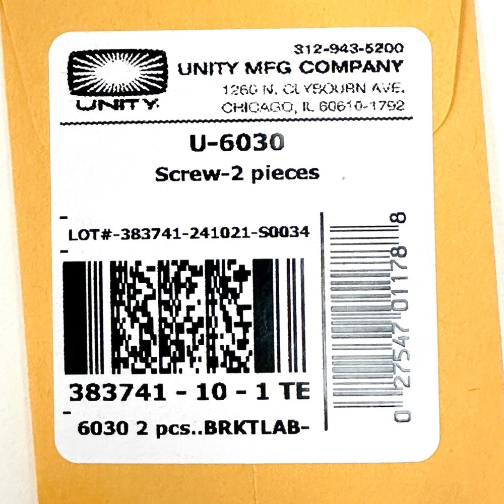 Unity Spotlight U-6030 Screw Set for Securing Cap and Toggle to Handle 2 Screws