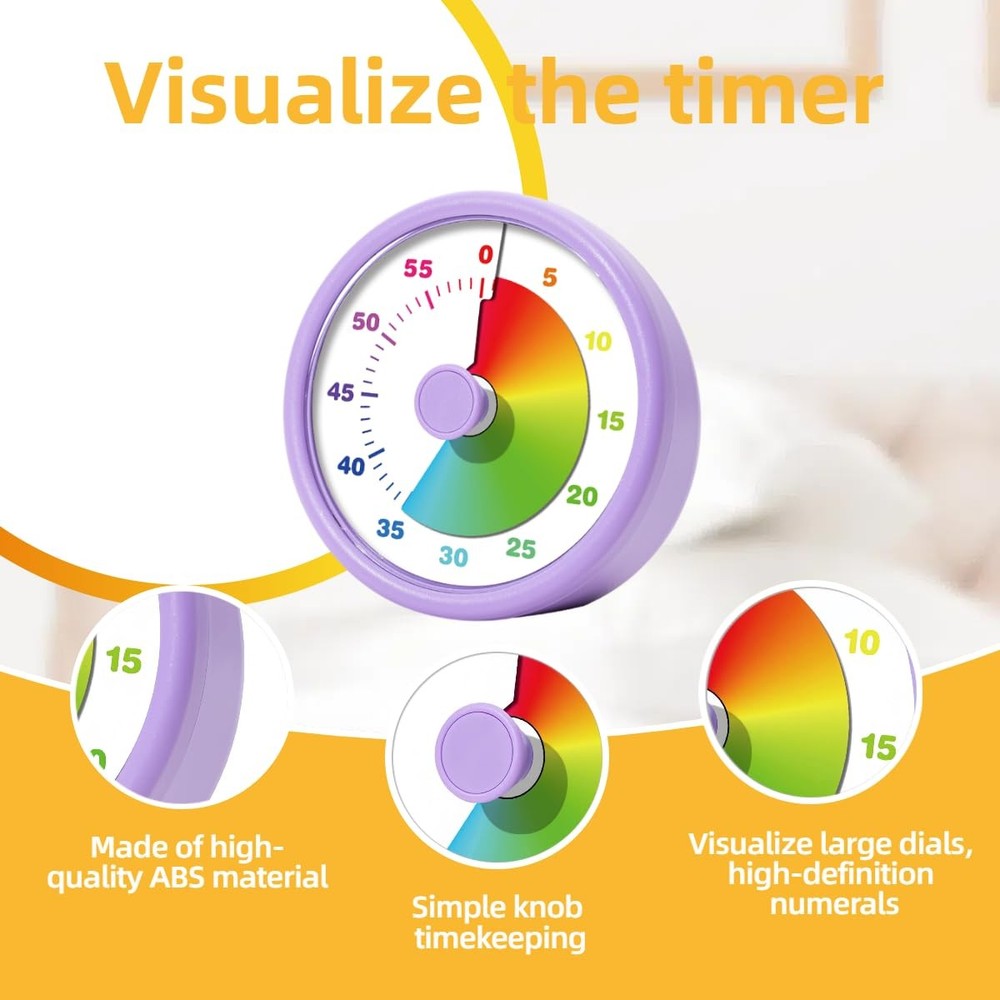 Visual Timer for Kids Adults, 60 Minutes Countdown Timer for Classroom, Offic...