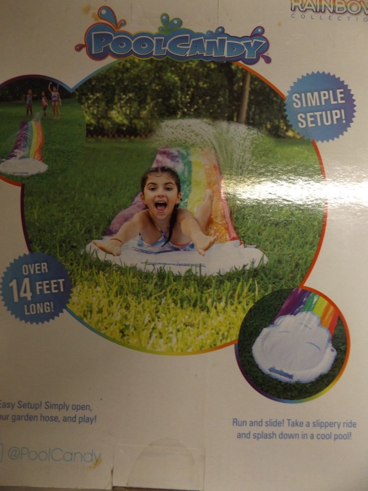 Rainbow Backyard Water Slide Over 14 Feet long Ages 3+
