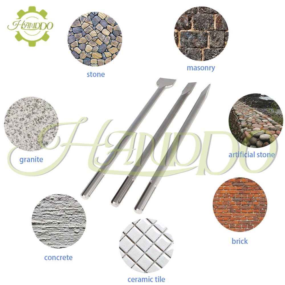 16In SDS Max Chisel Set Heavy Duty Rotary Hammer Chisel Bit Set 3Pcs