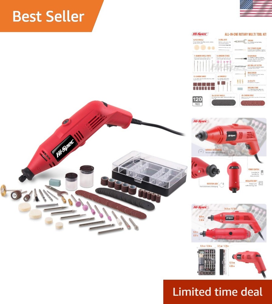 130W High-Speed Rotary Multi Tool with 121 Accessories - Versatile Crafting