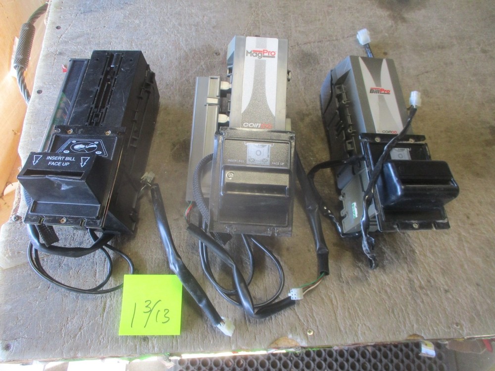 3 Used Coinco Bill Validators Bill Acceptor, Bill Pro Mag Pro, Untested, Good Co