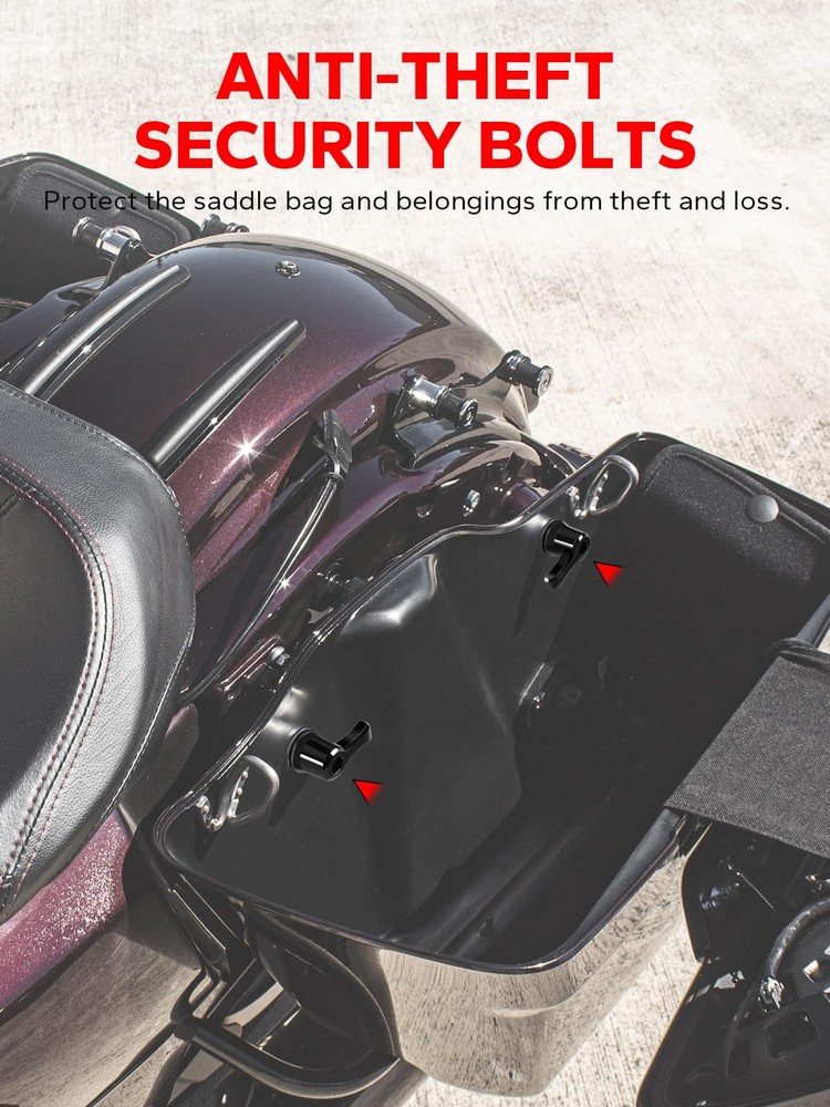 Saddle Bag Lock Kit, Theft Deterrent Mounting Hardware for Harley Touring 1992+