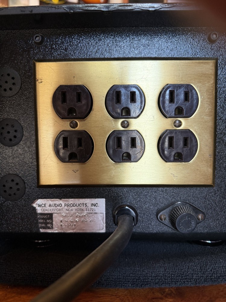 TICE AUDIO POWER BLOCK Power Line Purification /Conditioning System w/Documents