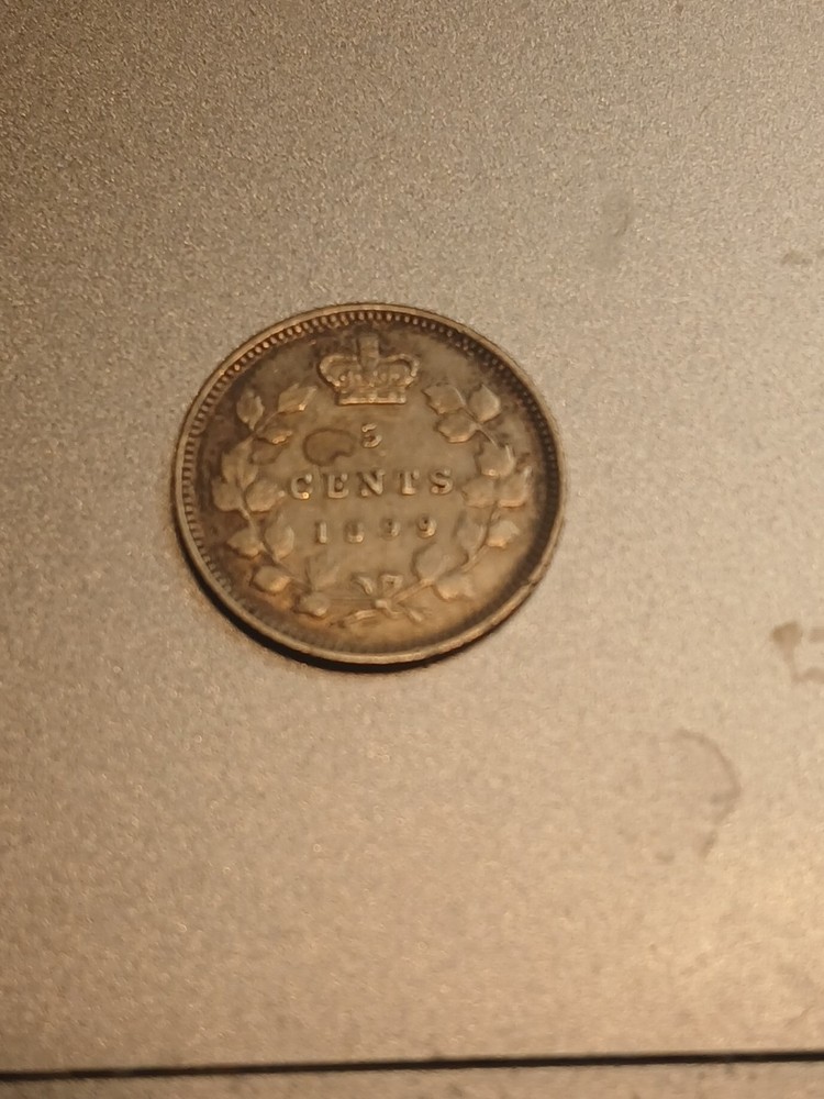 1899 Canada 5 Cents Silver Coin Great Condition High Value