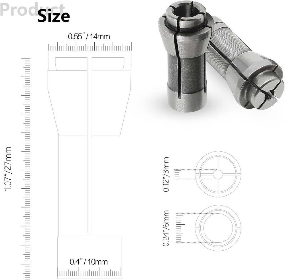 Die Grinder Collet Adapter 1 4 1 8 4 Pack