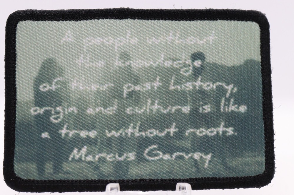 Marcus Garvey History morale patch Know your history 2"x3" hook and loop tactica