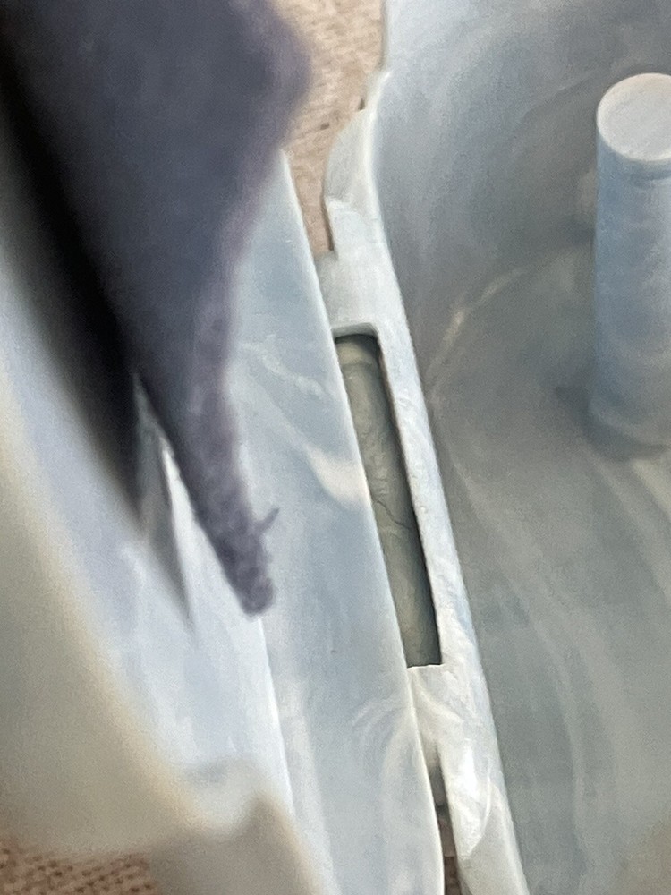 Vintage Kwik Thred Automatic Needle Threader BLUE SWIRL Plastic Box EMPTY