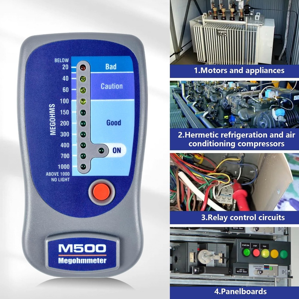 M500 Megohmmeter for Insulation Testing，Compatible with Supco M500 Electr