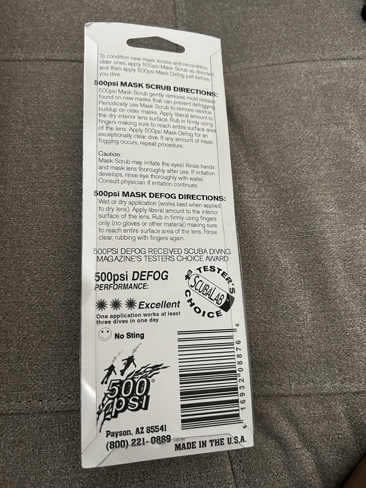 scuba mask defog / scrub combo pack