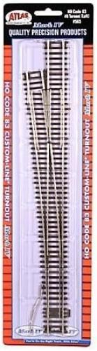 Atlas HO Scale Code 83 Custom-Line #8 Turnout Manual Left