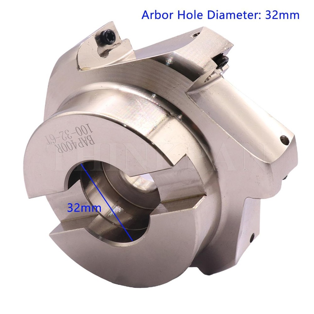 4" 90 Degree Indexable Face Shell Mill Cutter, CAT40 Arbor with 10Pcs APMT1604