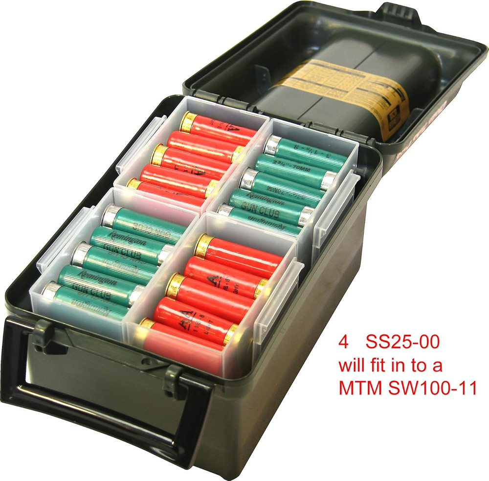 SS25-00 Shell Stack 25 round Compact Shotshell Storage Box, Clear See-Thru, Smal
