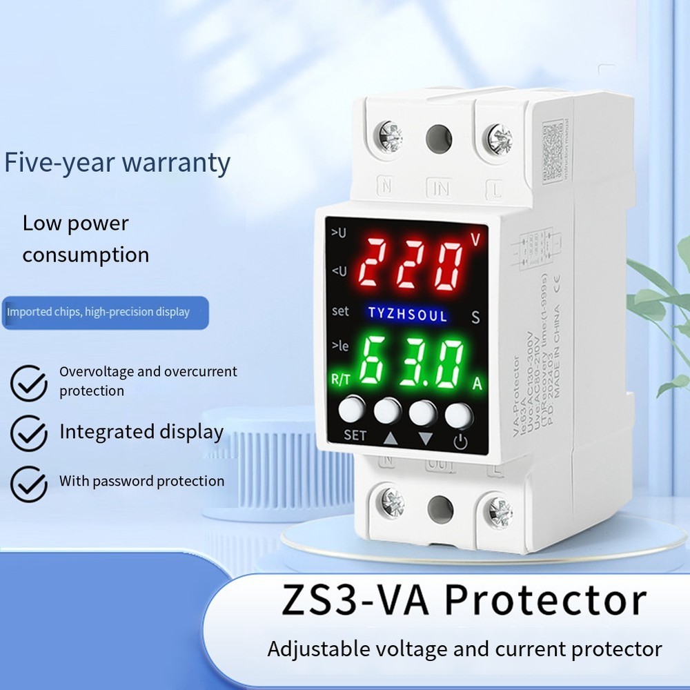 Smart Voltage Control Device Dual LCD Display Over Under Current Protection