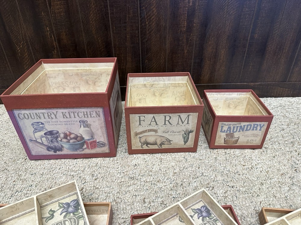 Farmhouse Nesting Storage Boxes