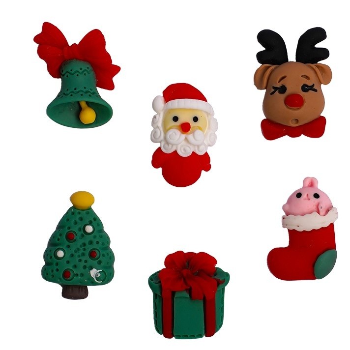 Buttons Galore Flatbacks Embellishments-Christmas Fun