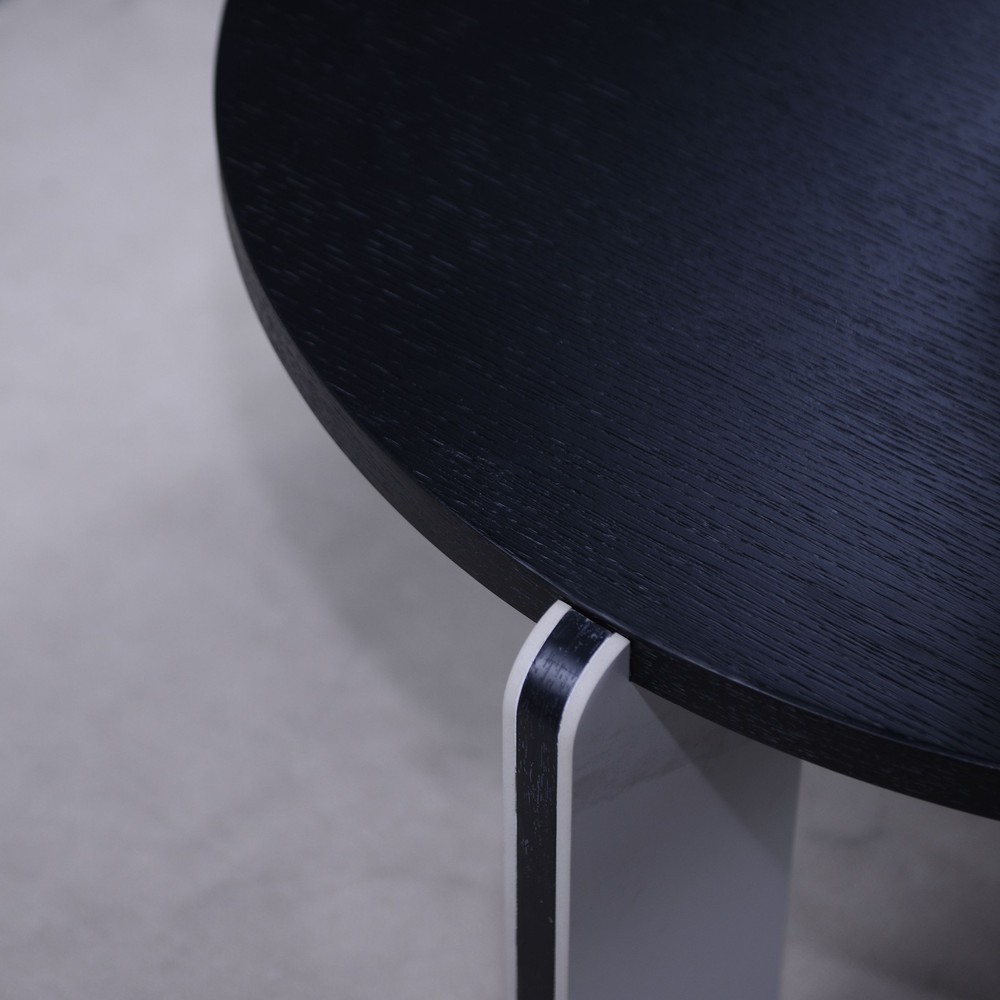 32.68" & 16.93" round coffee table end table sofa table side table set with bla