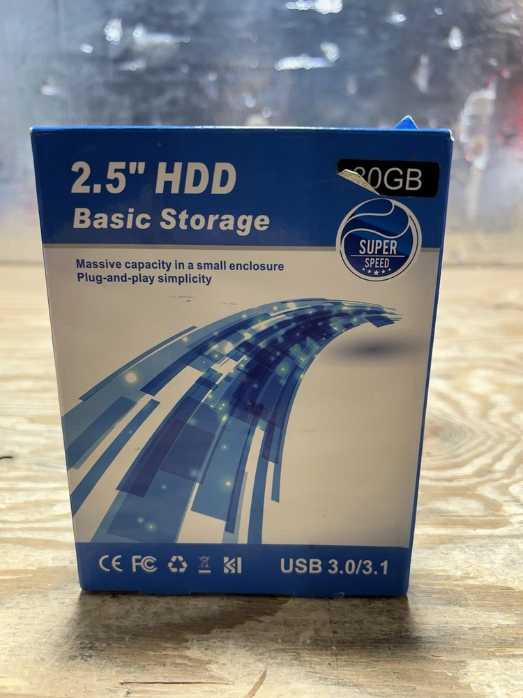 Super Speed 80GB 2.5" Basic Storage External Hard Drive - New in Box