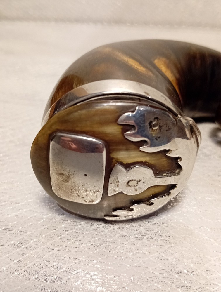 Solid Silver and Horn Scottish Mull, Georgian 18th Century.