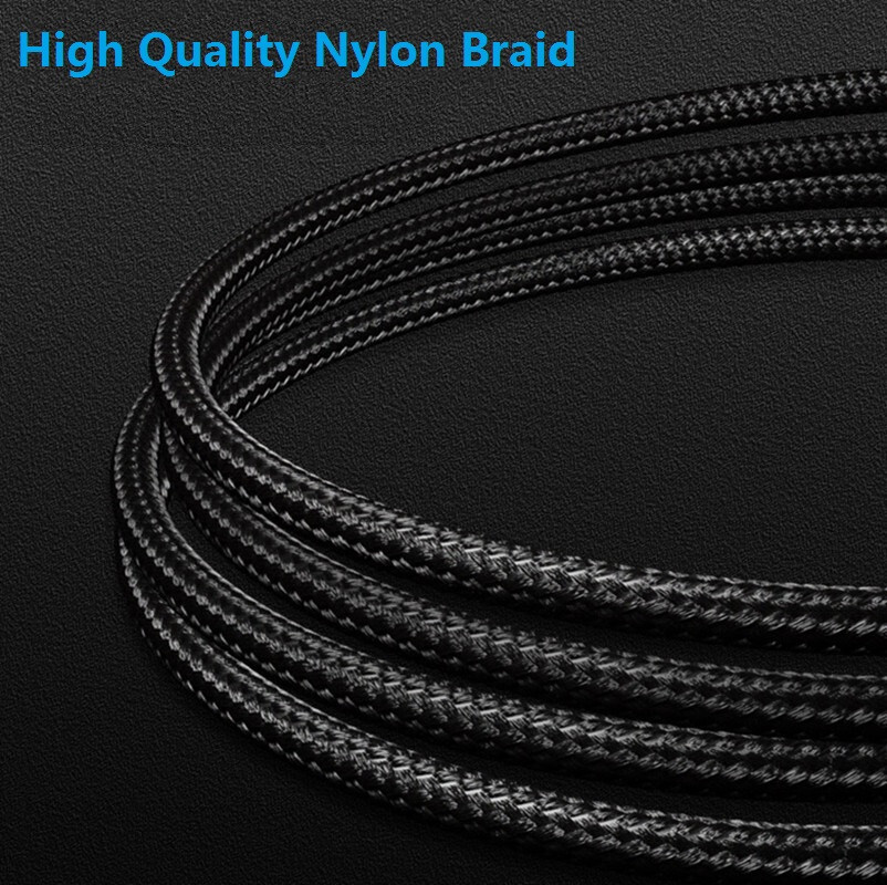 LOT 100pcs 2M Nylon Braid USB Type-C Data Charging Cable For Sony PS5 Controller