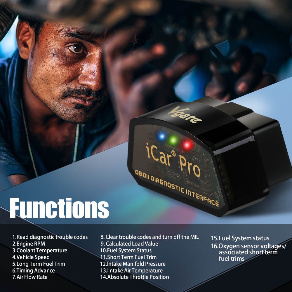 Vgate iCar Pro 4.0 OBDII Scanner Code Reader BI.MMERCODE For IOS and Android