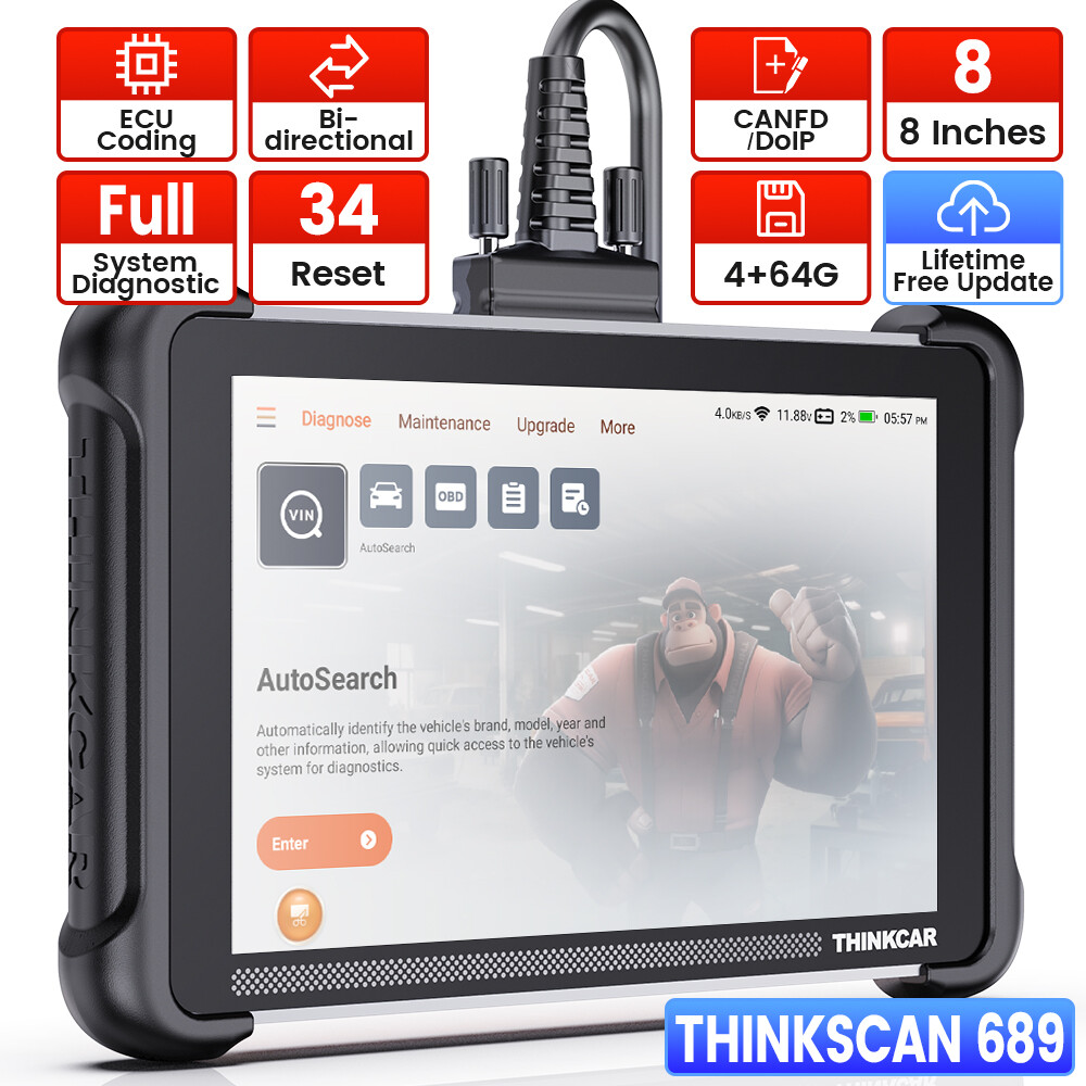 Thinkcar 689 Full Systems Auto Diagnostic Scanner Tool CANFD & DOIP Active Test