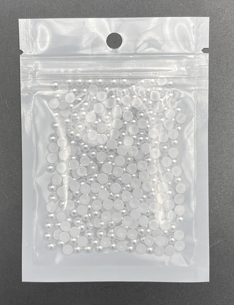 Approx 300 pcs Mixed Size DIY Half Pearl Bead Flat Back Plastic Craft Plastic