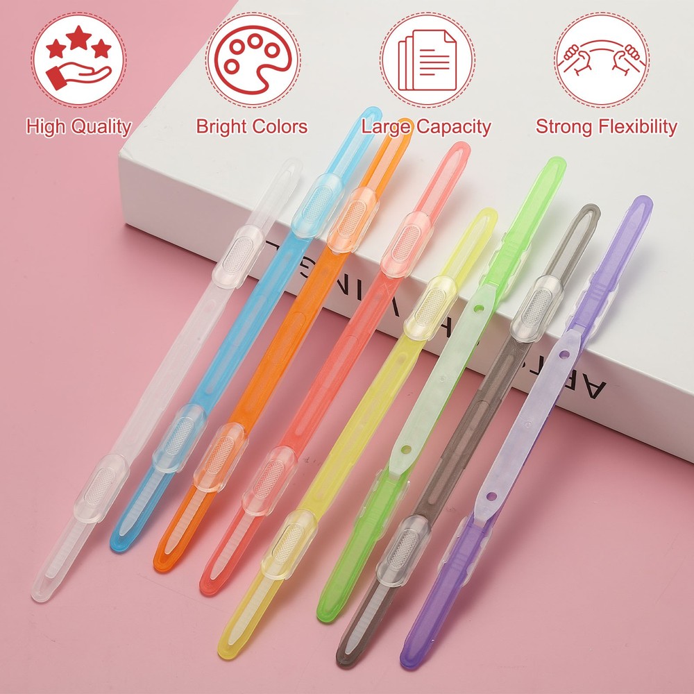 40Pcs Loose-Leaf Paper Binding Clamps, Multicolor 2 Plastic Paper Organizer