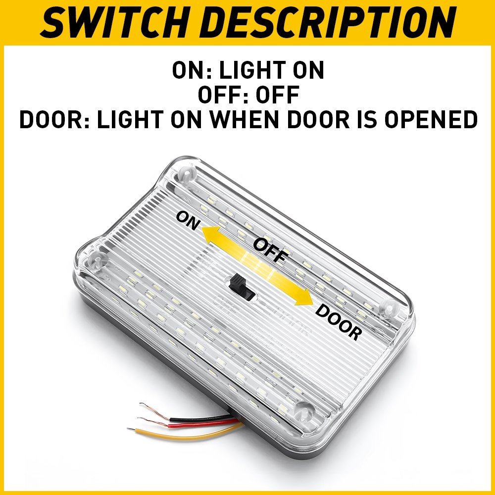 Full 72-LED White Dome Light Interior Inner Plastic Replacement Clear Lens Cover