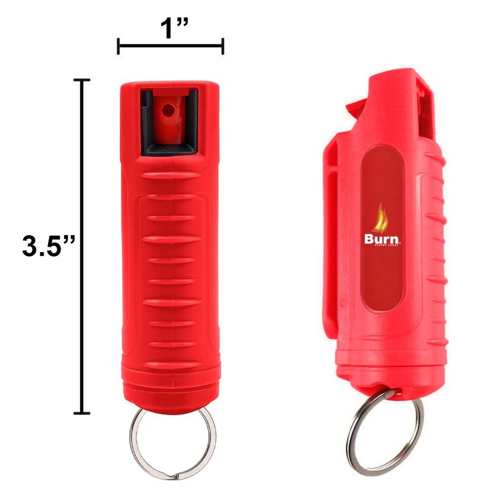 2 PACK BURN Pepper Spray 1/2oz Self Defense Keychain Security Case Black + Red