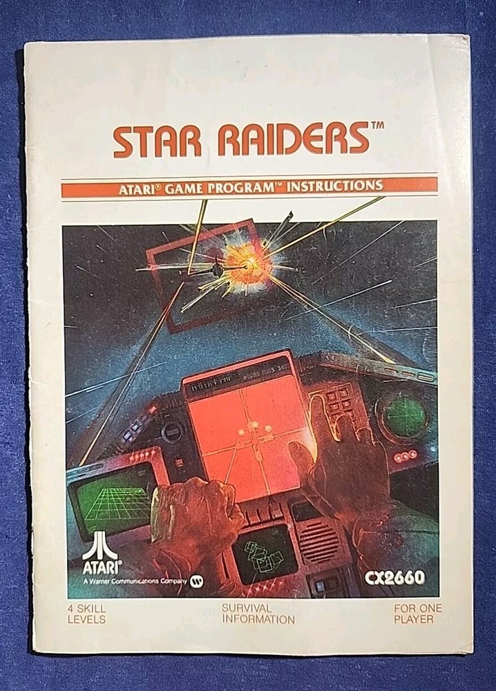 VINTAGE 1982 STAR RAIDERS ATARI GAME PROGRAM INSTRUCTIONS