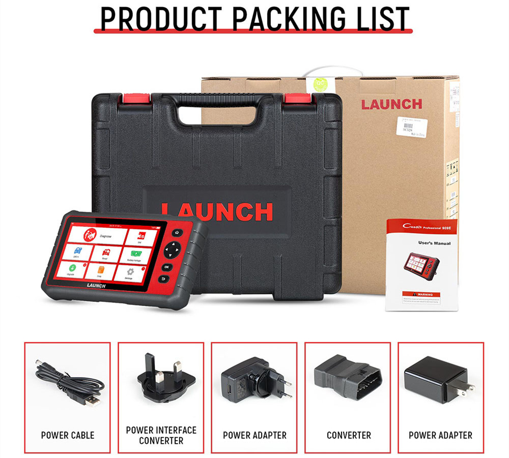 LAUNCH CRP909E Pro Elite Car Diagnostic Tool OBD2 Scanner Key Coding Full System