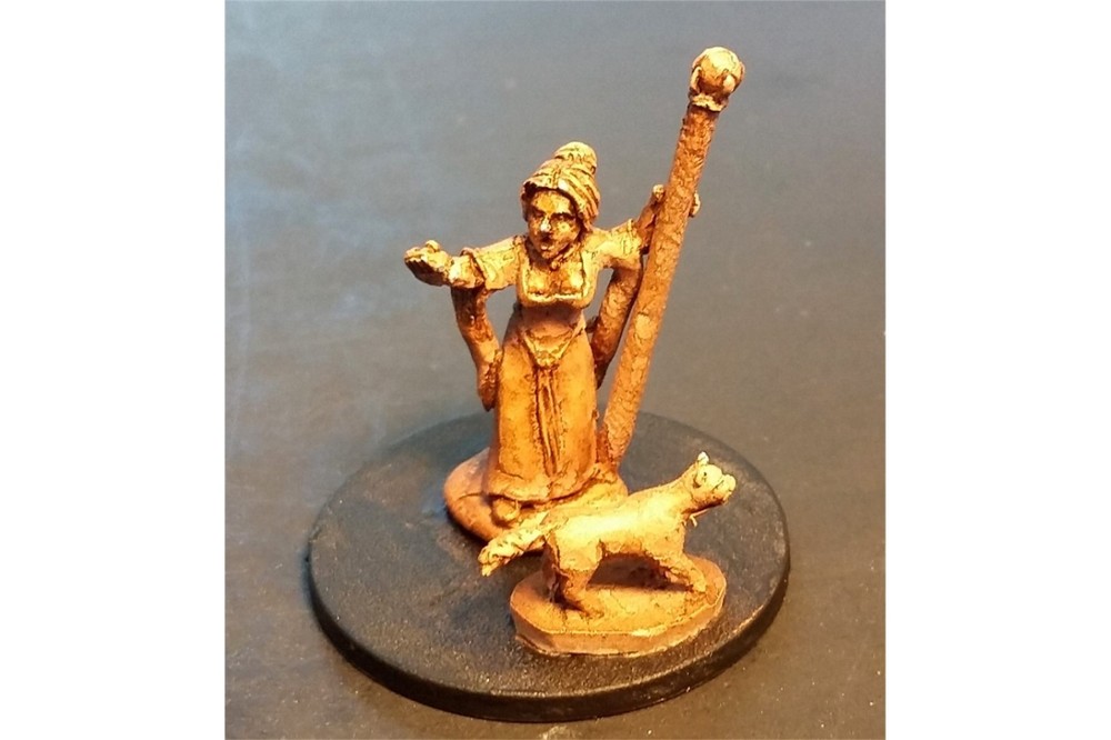 15mm Fantasy Wizard and Cat (2 figures)