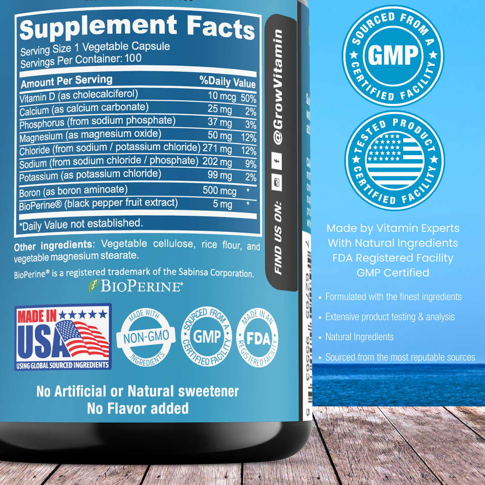 Electrolyte Salt Tablets - 100 Pills - Electrolytes Replacement Supplement for R